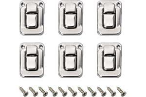 AOKTORKIT 6PCS Toggle Catch Latch Clasp, Jewelry Box Lock Buckle for Packaging, Gift Box Toggle Catch Lock Silver 27x40mm