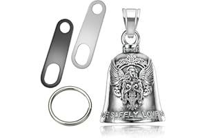 Jvuouxy - Portachiavi a campana per moto angelo custode e ciondolo sicuro per la guida, accessori per uomini e donne