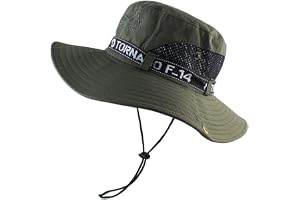 Magracy Cappello da sole da uomo UPF 50+, protezione solare Safari, estivo, a tesa larga, con aletta per il collo, Nero