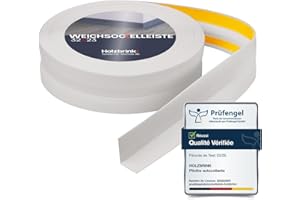 HOLZBRINK Plinthe souple autoadhésive 32x23mm, 5 m | Plinthe PVC pour finition plan de travail, meubles cuisine | Lame PVC adhesive | Couleur : gris cendré