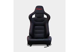 M MODAUTO MODAUTO Asiento Deportivo Coche,Semibaquet Ajustable,Adaptable para Coches,Ríeles incluidos,Conductor y Pasajero,para Coche y Simulador de Conducción,Modelo M-N705L,Negro Carbono Logo