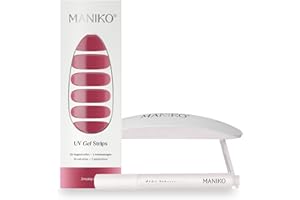 MANIKO NAILS Maniko UV Gel Strip Set completo Smokey Pink (rosso) – Adesivo UV per unghie con lampada UV & Remover Pen – Fai le unghie con smalto gel UV da incollare – 2 applicazioni