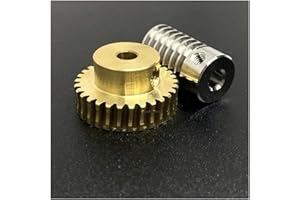 HOMEXO Juego de engranajes de tornillo sin fin de turbina de engranaje de latón de acero inoxidable 304 de 0,8 M 1:20/30/40/50/60 dientes accesorios industriales 1 Juego ( Color : Worm 8mm , Size : 60 Teeth-