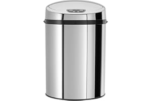 Echtwerk Oficina/baño/cosmética Papelera, Sensor de Movimiento por Infrarrojos, sin Contacto, Cuerpo de Acero Inoxidable, INOX, pequeño
