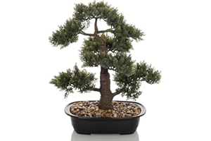hjh OFFICE Planta Artificial Bonsai Planta Artificial Decorativa, fácil de cuidar árbol Artificial, Altura 44 cm, Pino, Verde 871050