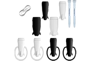 YIMATEECO Charger Cable Protector,8 PCS 2 in 1 Data Cable Silicone Winder Protector Cover IPone Micro-usb Charger,Storage Anti-break Charging Head Cover(Black+White)