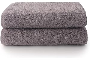 Top Towel - Plus - Toallas de baño grandes - Toallas baño - 2 toallas de ducha - 70x140 cms - Algodon 100% - Gris