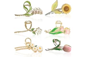 ‎KRAEOKE 6 Stück Schmetterling Haarspangen Kraeoke Fischschwanz Haarklammer Weizen Hair Clips Tulip Hinterkopfclip Große Blumen Haarspange (Kombination 1)