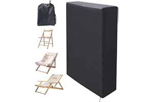 Aimeke Funda protectora para sillas de jardín, resistente a los rayos UV, resistente al viento, con bolsa de almacenamiento, 110 x 71 cm