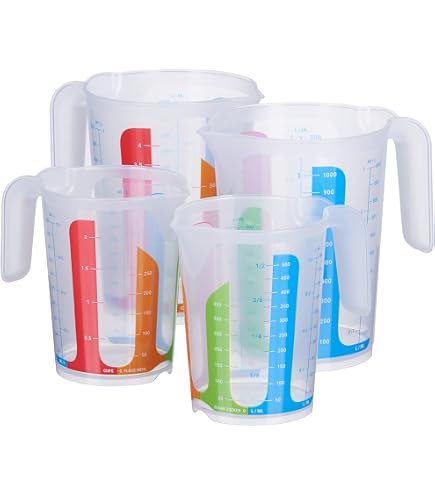 Tasse à Mesurer Rotho Domino 1 Litre – Graduations Multiples (g, Ml, Oz) – Plastique Sans BPA, Transparent – Pratique - 10