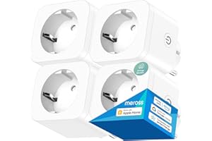 Meross Smart WLAN Steckdose Mit Strommessung16A, WiFi Alexa Steckdose 4er Pack mit App Fernsteuerung & Zeitschaltuhr, Kompatibel Mit Apple HomeKit, Alexa, Google Home, SmartThings