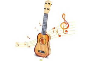 HENGI 17" Kinder Gitarre Spielzeug Ukulele, Kunststoff Musikinstrument Spielzeug mit 4 Nylon Saiten für Kleinkind, Kinder pädagogische Weihnachtsspielzeug Geschenke