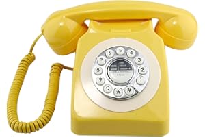 Sangyn Classic Retro Telephone Vintage Style Cord Phone with Push Button Old Fashioned Landline Desk Phone for Home Office Hotel and Bar