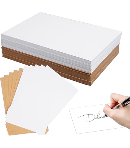100 stuks blanco berichtenpapier, A6-wenskaarten, 350 g/m² kraftpapier, knutselkarton, 15 x 10 cm berichtwoordkaart, klein karton voor doe-het-zelf graffiti, verjaardagsbanketten, Kerstmis (bruin