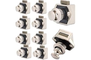 EUNEWR 10PCS Pulsante di Chiusura a Pressione Serratura Push Button Catch Door Lock, per Porte Armadietti Mobili Barca Camper Yacht Caravan, in Metallo Scatto Van RV