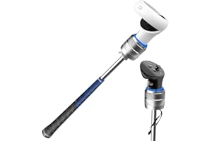 YEZRO VR Golf Club Handle Accessory for Oculus Quest 2/Meta Quest Pro - Aluminum Case and Shaft with Real Golf Grip - Quest 2 Golf Club Attachment Compatible with Left and Right Controller Silver