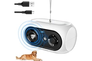 Bubbacare Anti Aboiement Chien, Dispositif Anti Aboiement Chien Ultrason à jusqu'à 50 Pieds de Contrôle à Longue Portée, 3 Niveaux Réglables, Boitier Anti Aboiement Chien Intérieur et Extérieur