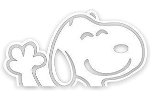 tradercat Adesivo per auto Snoopy bianco, Adesivi x Auto, larghezza 12,7 cm, decorazione per auto, finestre, finestrini auto, pellicola adesiva per superfici lisce