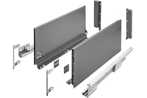 GTV- Sistema di Cassetti AXIS PRO, Set Guide Scorrevoli per Cassetti, Set di Cassetti, Portata fino a 40 kg, Cassetti Scorrevoli Con Chiusura ammortizzata - Larghezza 550mm, Altezza 200mm, Antracite