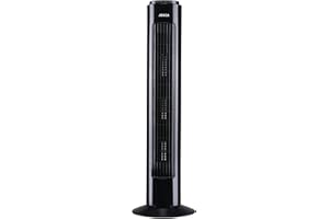Jocca Ventilador de Torre con Mando a Distancia 50W | 3 Modos de Viento | 3 Velocidades | Oscilación 75º | Temporizador 7.5H | Apagado Automático | Diseño Compacto y Silencioso