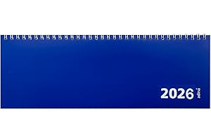 2026 Adina Tischquerkalender 1 Woche auf 2 Seiten Kartondeckel Schreibtischkalender Tischkalender 30x10cm dunkelblau