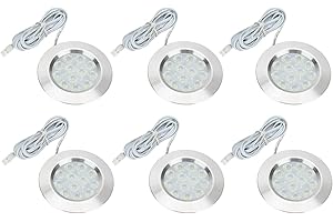 CICMOD 6 pzs Faretti LED da Incasso Rotondo DC 12V 3W Luci UltraSottili da Soffitto Bianca Freddo per Caravan Camper