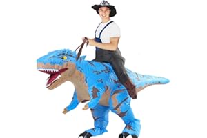 Rafalacy Inflatable Dinosaur Costumes Adult Size T-REX Ride on Halloween Costume Funny Dino Blow up Costume