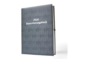 2026 ADINA Dickes Reservierungsbuch A4 2 Seiten pro Tag anthrazit-metallic
