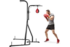 NORDSWAL Punching Bag with Stand for Adults, Heavy Bag Stand with Height Adjustable Speed Ball,Steel Sandbag Rack Boxing Bag Stand, Free Standing Rack for Home Gym Fitness