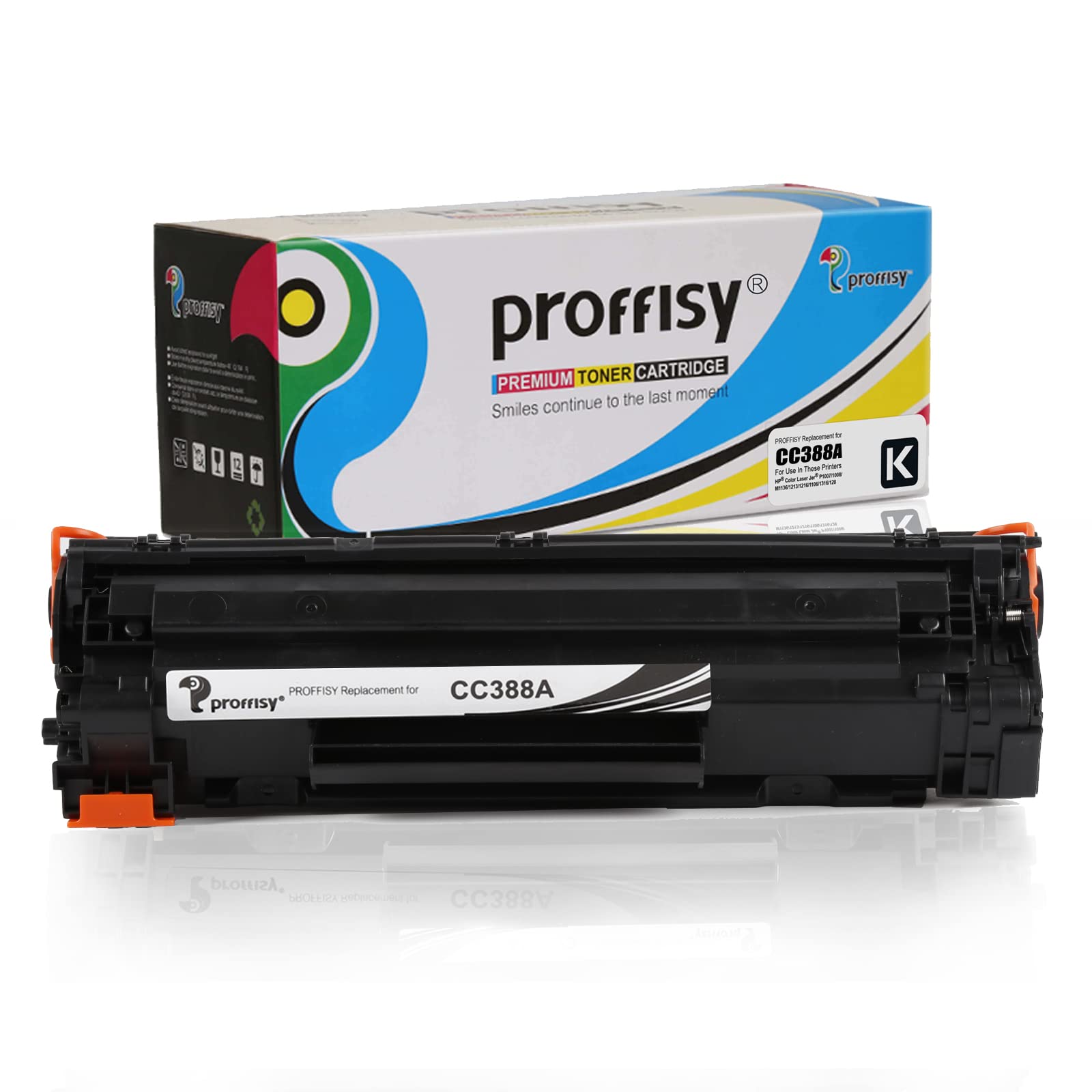 proffisy Toner Cartridge 88A CC388A Compatible with HP Laserjet Printers P1007,P1106,P1108,P1008,M1213nf MFP,M1136 MFP,M126nw