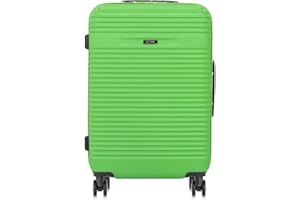 OCHNIK Walizka średnia | Twarda obudowa | Materiał: ABS | Kolor: zielony | Rozmiar: M | Wymiary: 66x45x26 cm | Pojemność: 66 l | 4 kółka