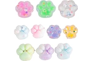 AYNKH 10Pcs Cat Taba Squishy, Fufu Squishy, Jouet Fidget à Pattes de Chat, Jouet à Pincer en Silicone, Taba Squishy Paw pour Les Filles, Les Garçons, Les fêtes d'anniversaire, Les Cadeaux Anti-Stress