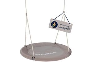 HUDORA Bogggunga lounge – höjdjusterbar hängande gunga med 90 cm diameter för upp till 150 kg – gunga med stängd sits – familjegunga för inomhus och utomhus