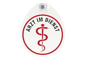 KAUFDEINSCHILD Schild, Autoschild Arzt im Dienst mit Saugnapf, 1,1mm wetterfestes Material 100 x 120 mm groß, von innen oder außen GREEN