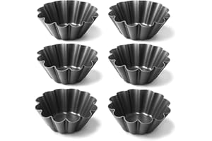 Space Home - 6 Stampini per Flan, Crostata, Budino, Panna Cotta e Muffin - Stampi Individuali in Acciaio - 10 cm