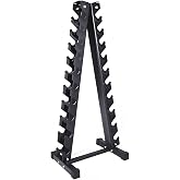 EIGFOH Dumbbell Stand, 3 Levels/6 Levels/10 Levels Dumbbell Storage Rack Load 300 kg, Black