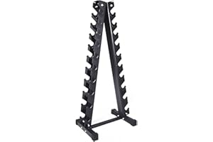 EIGFOH Soporte para Mancuernas,Estante para Mancuernasde 3 Niveles/6 Niveles/10 Niveles Soporte de Almacenamiento para Mancuernas Carga 300 kg,Negro
