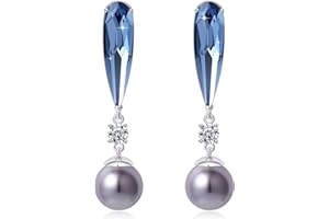 SUE'S SECRET Orecchini di perle con cristalli di perla Swarovski placcatura elegante pendente goccia zircone per le donne