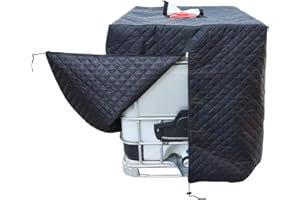 Wuciray IBC Tank Abdeckung 420D Thermohaube Frostschutz Wassertank Schutzhülle UV-Schutz mit Reißverschluss Kordelzug