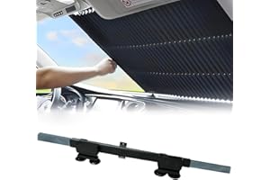 Foribyw, Car Windscreen Sun Shade 145-180CM Retractable Visor Cover Collapsible Auto Windshield Sunshade Reusable Insulated Windshield Sun Protector for Car Vehicle(70cm)