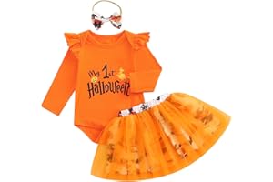 MAHUAOYIXI Completo di Halloween Tutina Pagliacetto Bambino Neonata Unisex Halloween Costume Halloween Neonato Tutina Vestito Halloween Bambino Neonato Costumi di Halloween