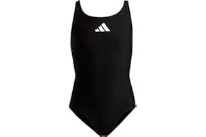 adidas Mädchen Solid Small Logo Swimsuit, Black / White, 11-12 Years
