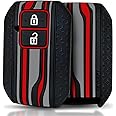 Keycept™ Tristar Key Cover for Suzuki Swift, Dzire, Ertiga, Baleno, Grand Vitara, Celerio, WagonR, Brezza, Scross, Fronx, Jimny, Ignis (2 Button Smart Key Cover, Black)