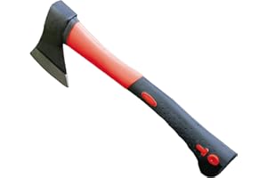 Amig - Small and portable axe | Wood-cutting axe with nylon and rubber handle and steel blade | Lightweight and easy handling garden tools in red-black color | Weight - 500 g.