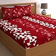 Dreamscape 100% Cotton Double Bedsheet with 2 Pillow Covers - (Size 86 x 92 inches, 144 TC, Colour - Red)