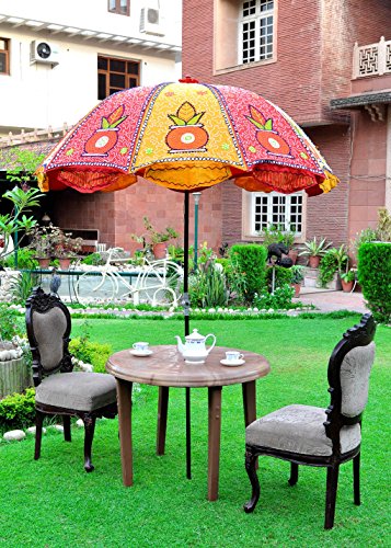 Lalhaveli Outdoor Embroidered Cotton Sun Protection Umbrella 52 X 72 Inches RS.5430 (69.00% Off) - Amazon Lalhaveli Outdoor Embroidered Cotton Sun Protection Umbrella 52 X 72 Inches RS.5430 (69.00% Off) - Amazon