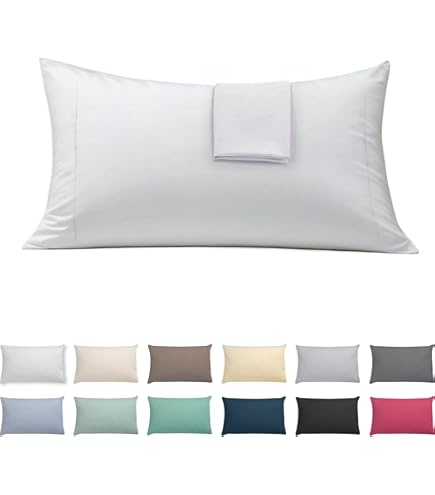 Lirex 2-Pack Kussenslopen, 100% Katoen Ademende Kussensloop Pillow Cover, 50 x 75 cm, Wit