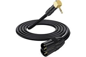 HTGuoji Kabel XLR na 1/8 stereo AUX, prostokątny, 90 stopni, 3,5 mm, 1/8 cala na Dual XLR Y, do smartfona, odtwarzacza MP3, laptopa, głośnika, wzmacniacza, miksera, mikrofonu (1,8 m)