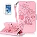 Produktbild Samsung I9300 Galaxy S III/S3 Neu Design Hülle mit Panzerglas,ISENPENK Original Flip Bookstyle Cover Wasserdicht Shockproof Anti Slip Protection Stoßfest Leather Case mit Standfunktion,3D Schädel Muster Pattern Wallet Case mit Intern Karte Schlitz,Anti-Sturz Stoßdämpfend Magnetic Closure Handygürtel Wallet Tasche Schutzhülle Leathertasche für Samsung I9300 Galaxy S III/S3 4.8Zoll-[Schädel pattern,rosa]+Panzerglas/Schutzfoile/Displayschutzfolie