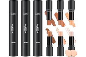 OHSN Contouring Viso Stick 3 pcs Illuminante Viso Stick Counturing Contour Stick 2 in 1 Stick per Contouring Contour Stick per Testa Doppia Bastone Contorno Con 2 Soffietti per Il Pollice